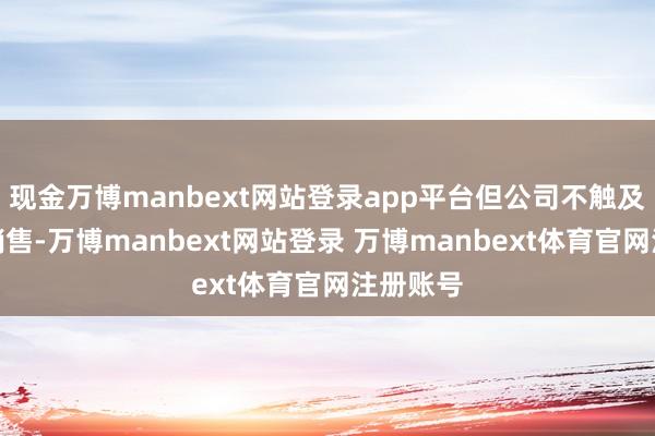 现金万博manbext网站登录app平台但公司不触及坐褥及销售-万博manbext网站登录 万博manbext体育官网注册账号